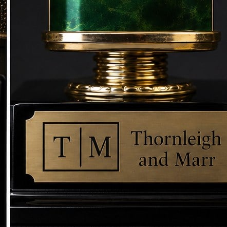 Branded baseball trophies with logo