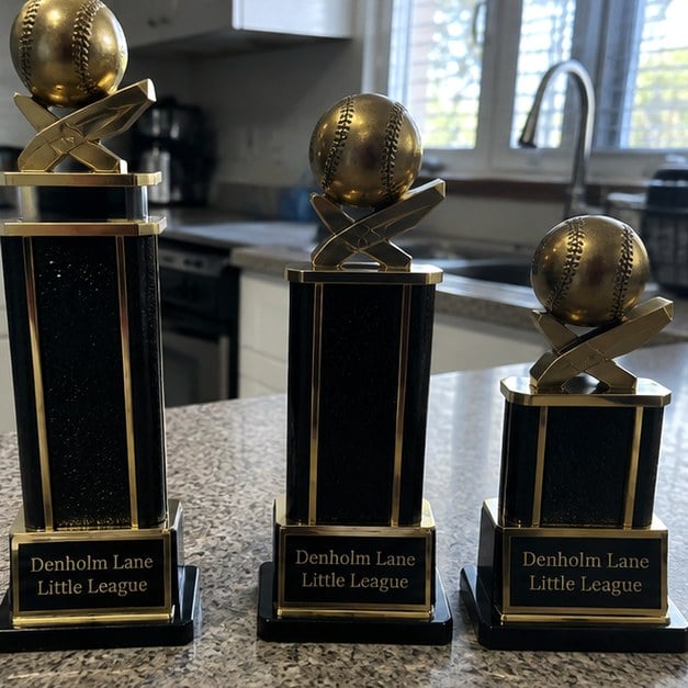 Custom baseball trophies — customer photo