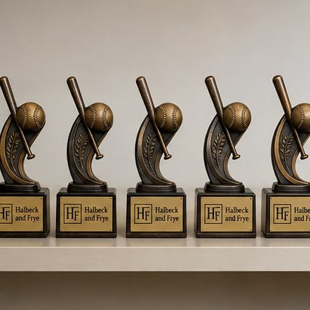 Customized baseball trophies for travel and club teams